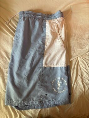 Yves Saint Laurent Blue & White mens shorts
